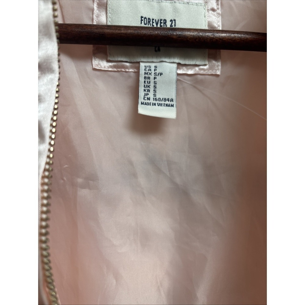 Forever 21 Pink Size S Bomber Jacket - Shiny Polyester - Picture 4 of 10